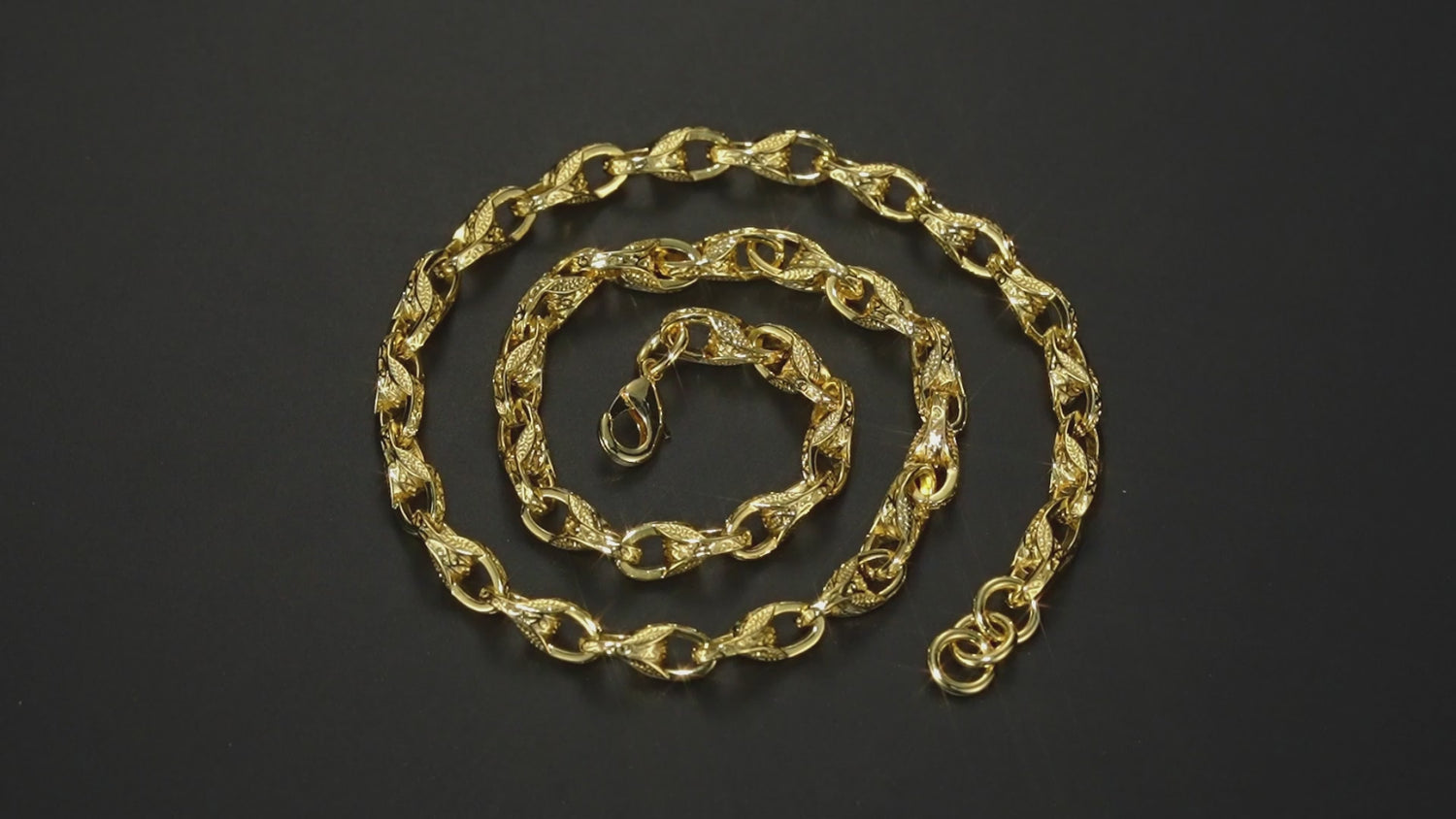 9mm Gold Filled Tulip Chain, 24 Inches Long with Free Leather Box