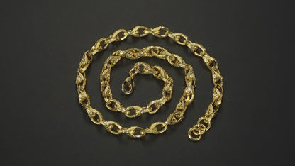 9mm Gold Filled Tulip Chain, 24 Inches Long with Free Leather Box