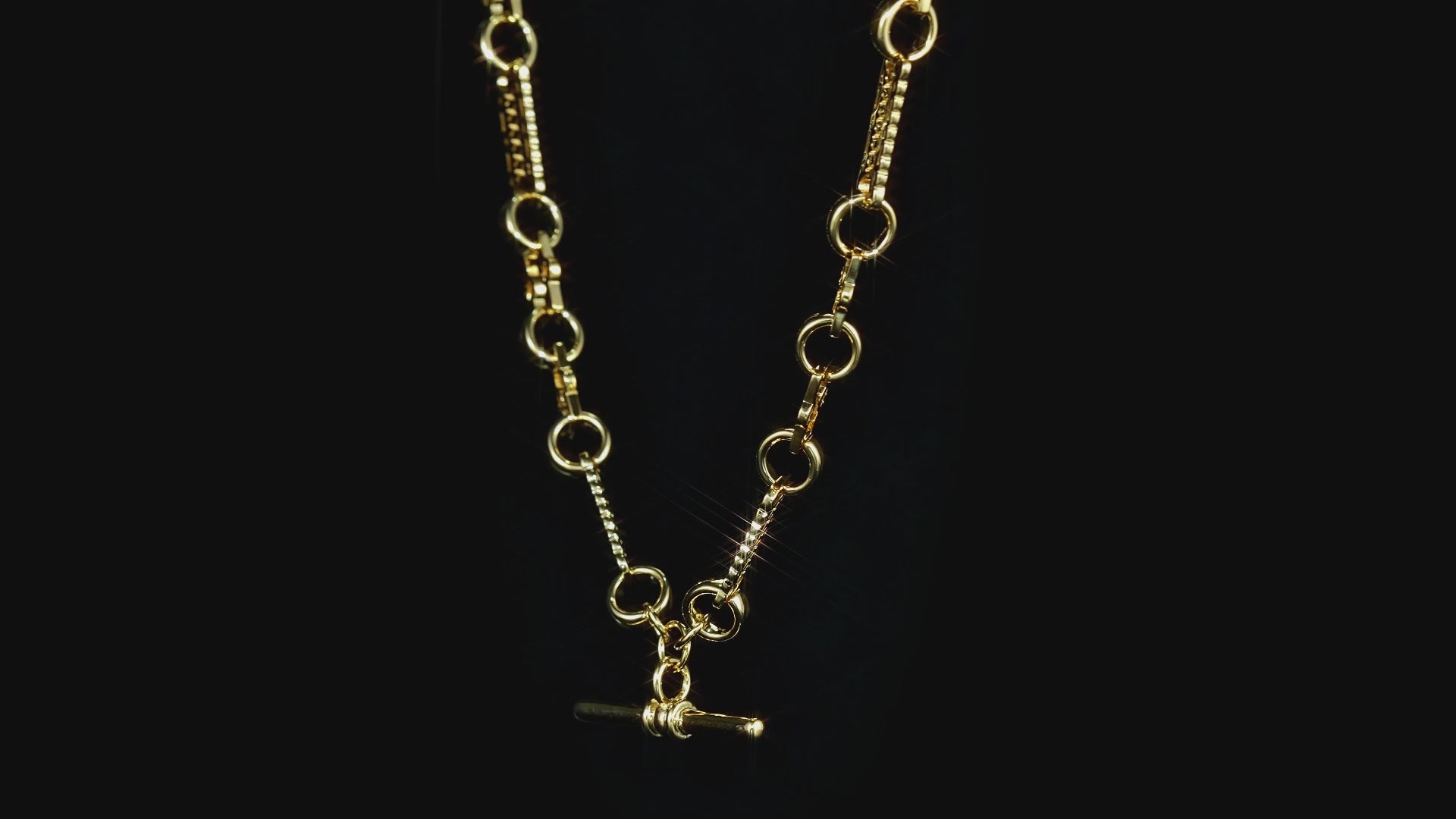 Luxury Gold Filled Stars and Bars Chain, 9mm Wide, 20 Inches Long