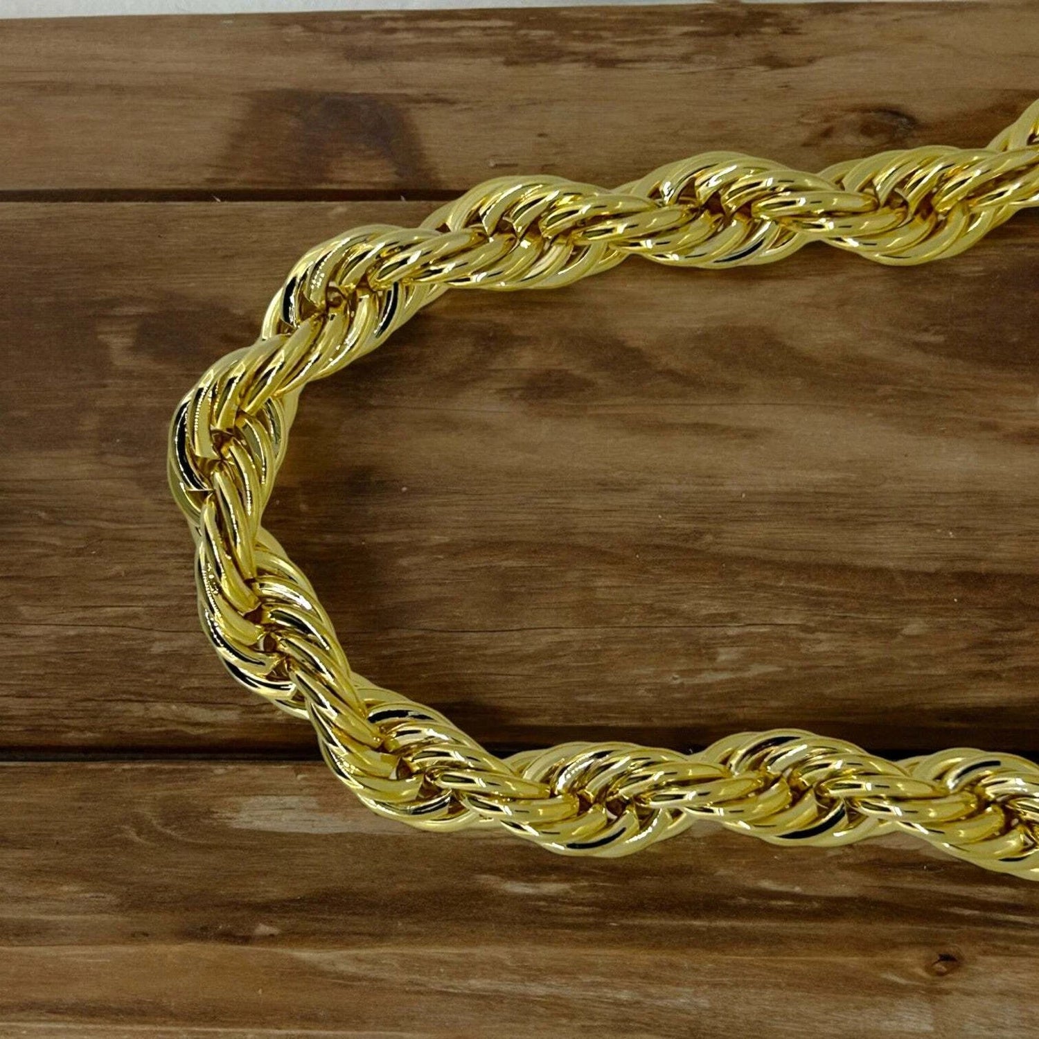 Gold Rope Chain Necklace 12mm 30inches