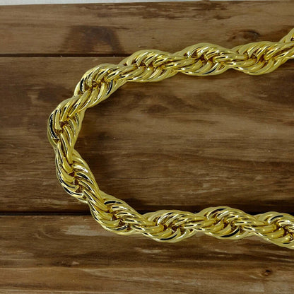 Gold Rope Chain Necklace 12mm 30inches