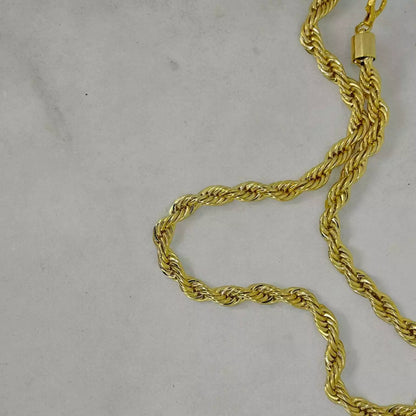 Gold Rope Chain Necklace 12mm 30inches