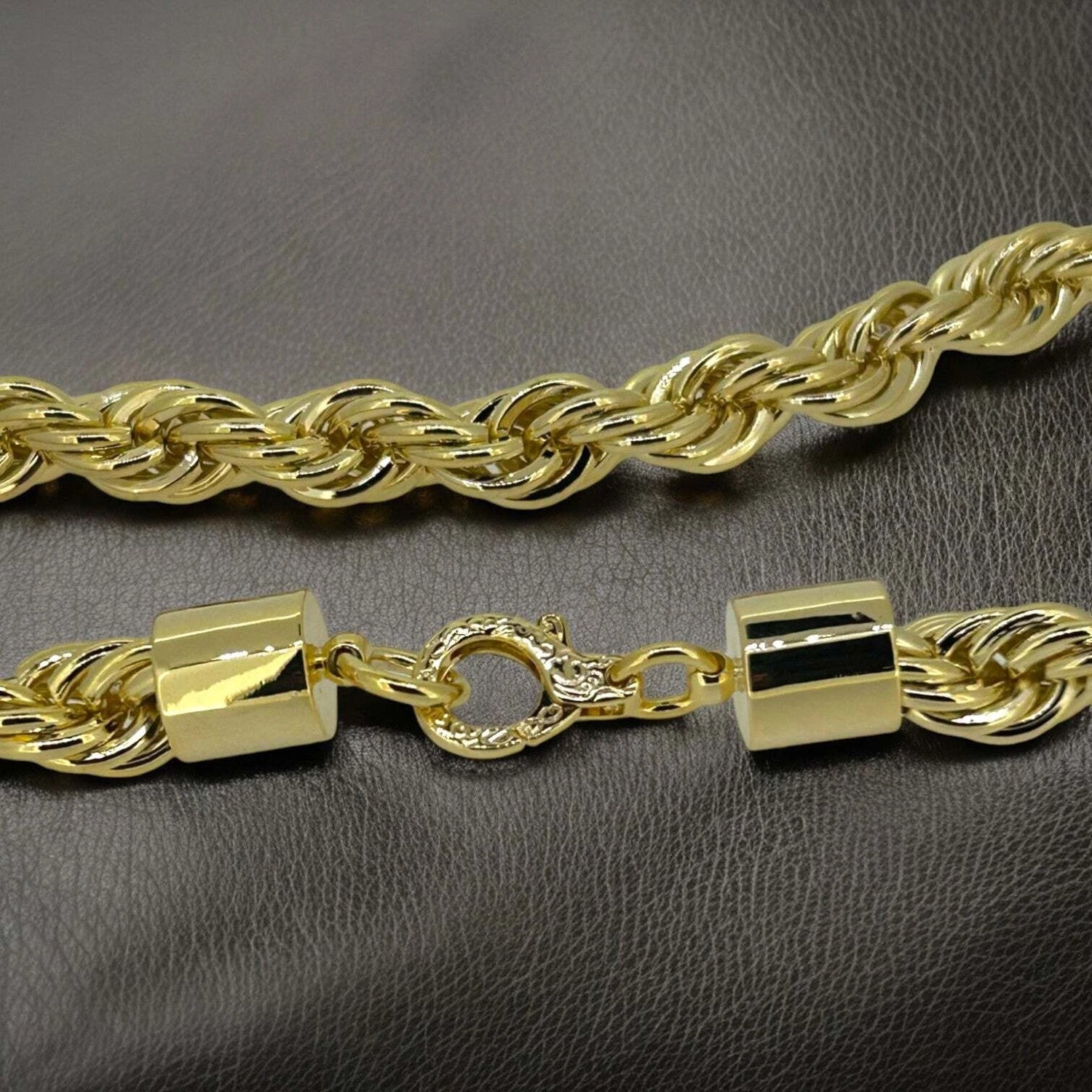 Gold Rope Chain Necklace 12mm 30inches