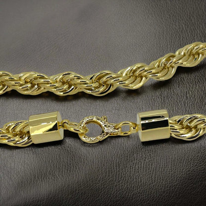 Gold Rope Chain Necklace 12mm 30inches