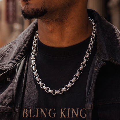 Silver Diamond-Cut Belcher Chain 8mm 30inches
