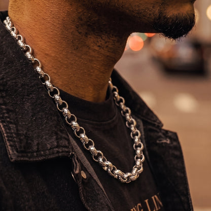 Silver Diamond-Cut Belcher Chain 8mm 30inches