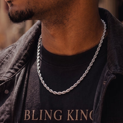 Silver Rope Chain 8mm