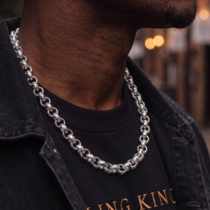 Silver Diamond-Cut Belcher Chain 12mm