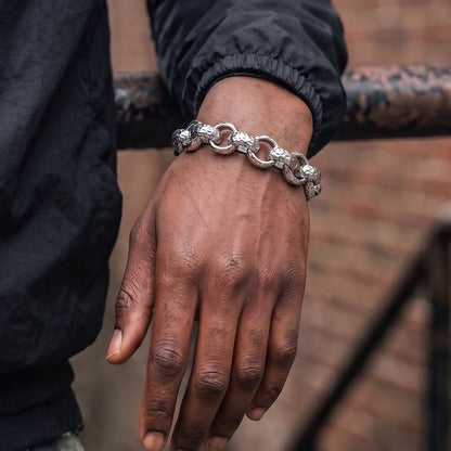 Silver Diamond-Cut Belcher Bracelet 12mm