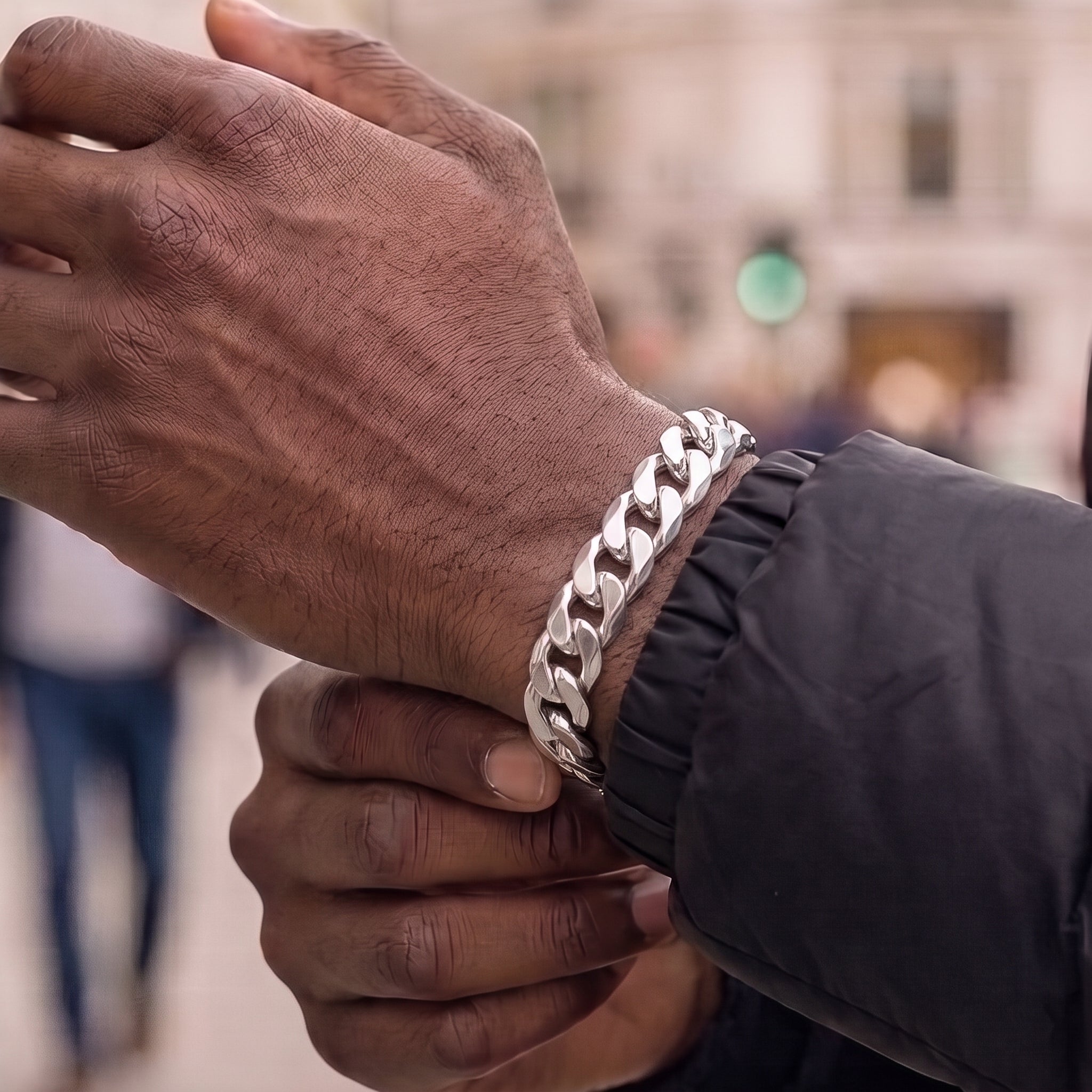 Silver Curb Bracelet 9mm