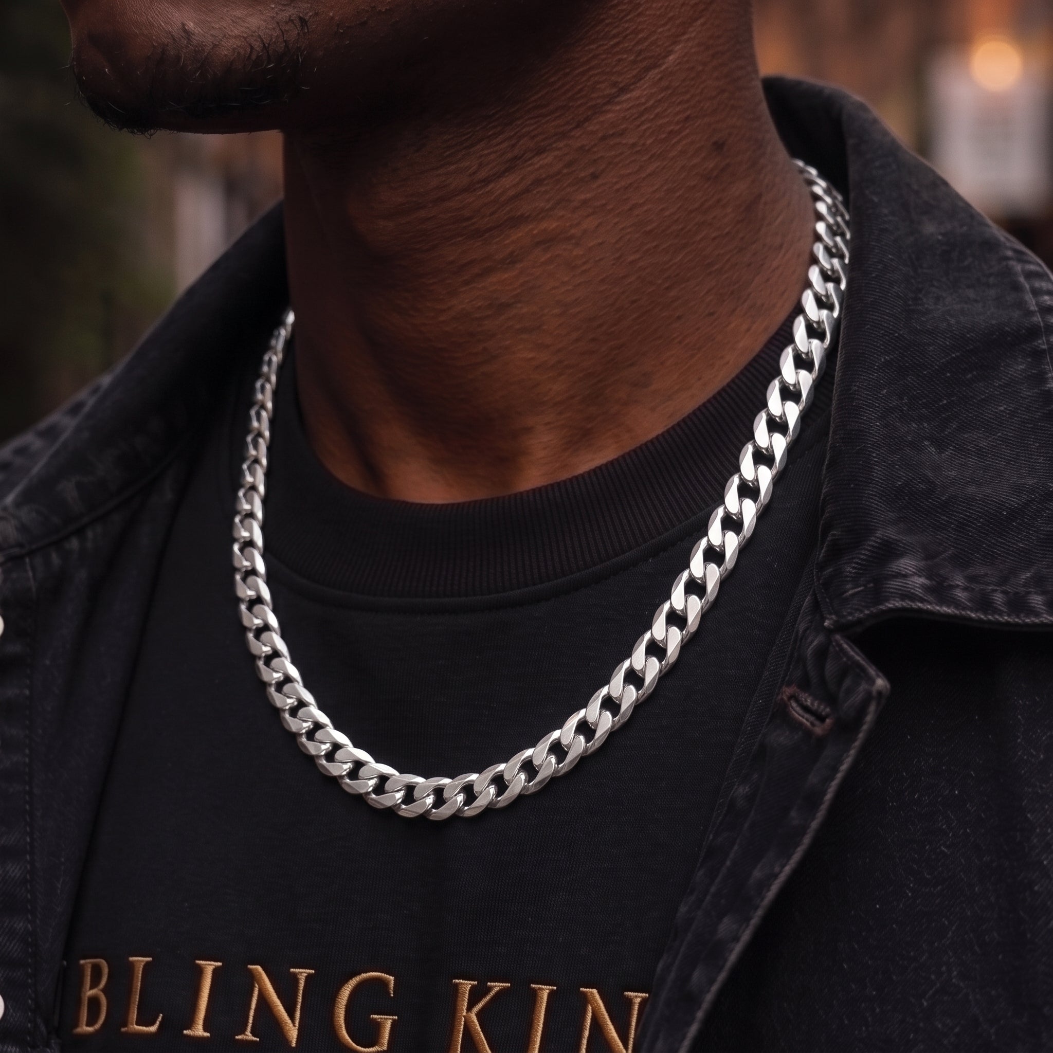 Silver Curb Chain Necklace 6mm
