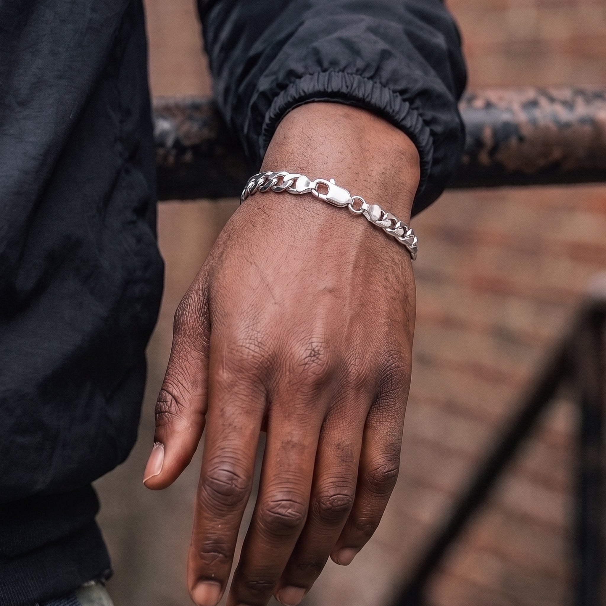 Silver Curb Bracelet 6mm