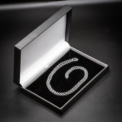 4mm Silver Diamond Cut Pattern Belcher Chain – 24 Inch