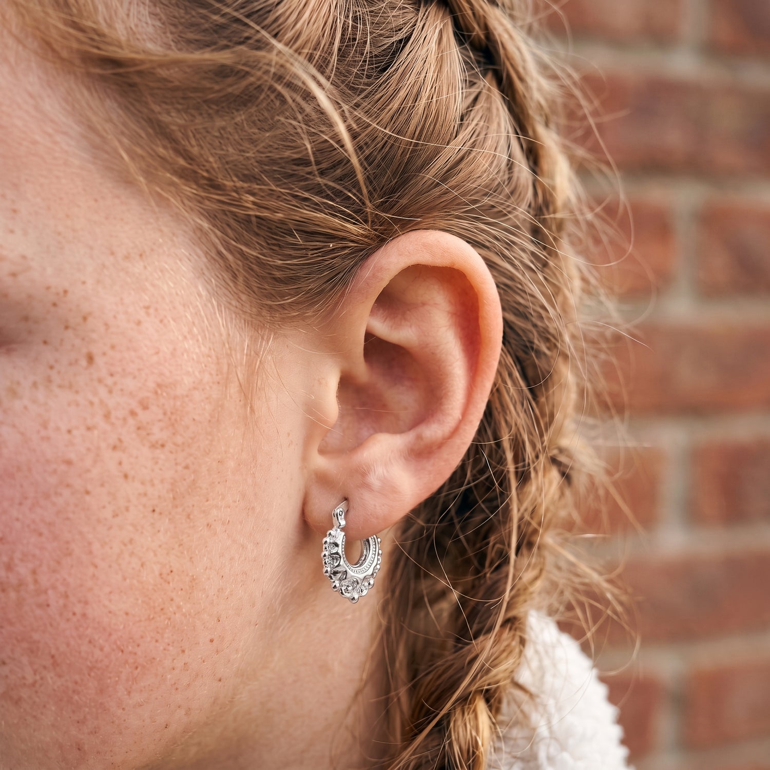 Silver Baby Gypsy Creole Earrings