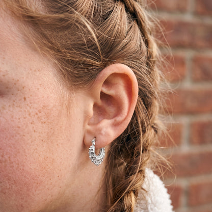 Silver Baby Gypsy Creole Earrings