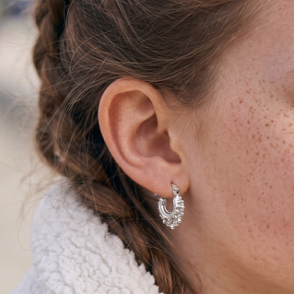 Silver Baby Gypsy Creole Earrings