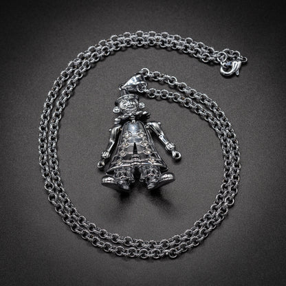 Silver Large Clown Pendant – 24 Inch with 4mm Belcher Chain