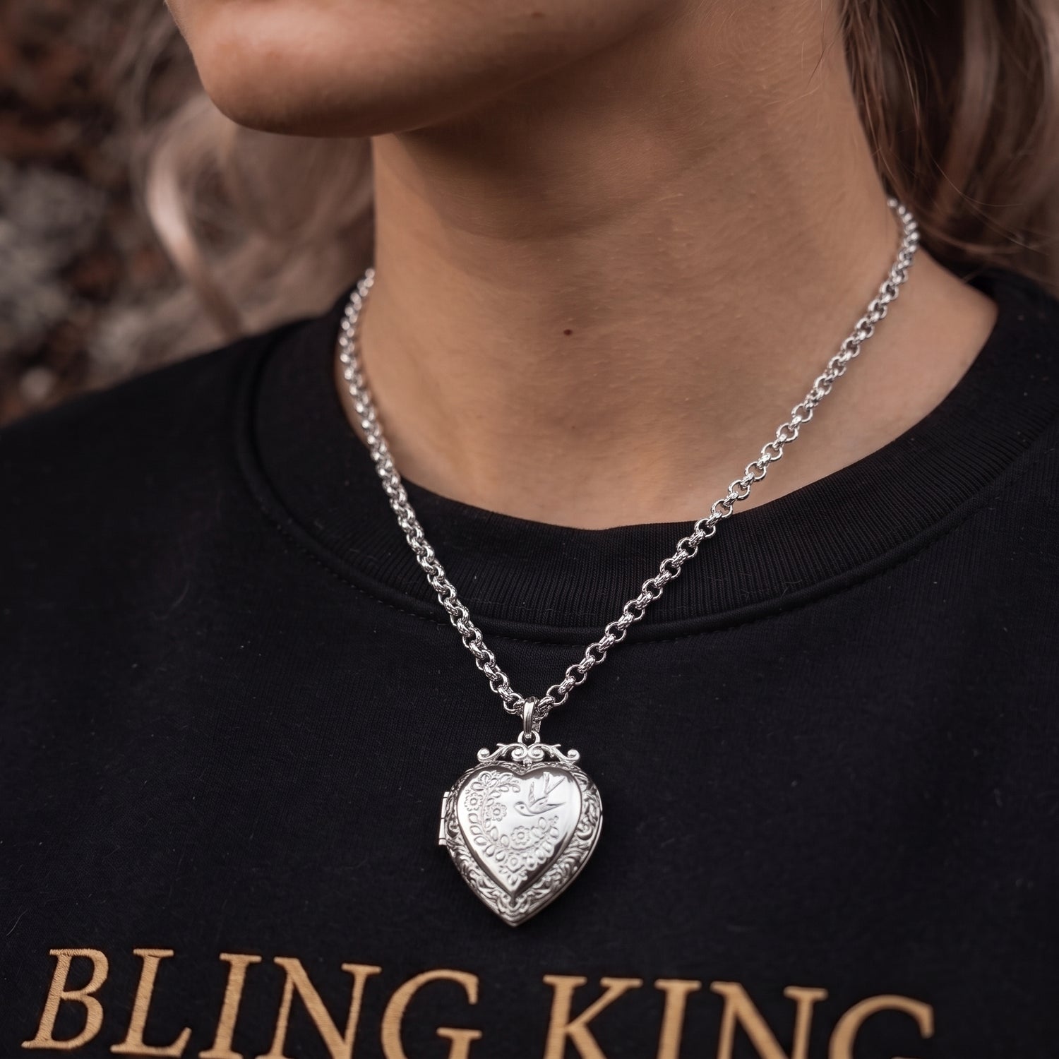 Silver Heart Locket Pendant