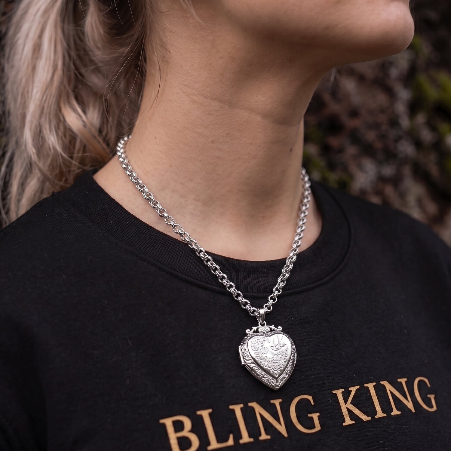 Silver Heart Locket Pendant
