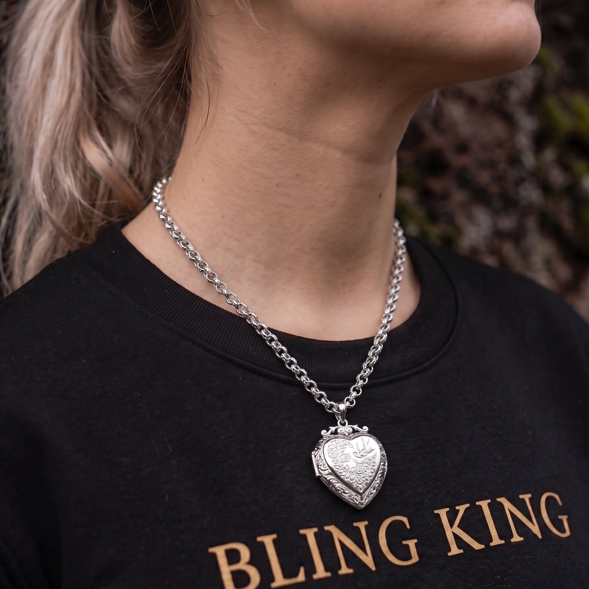 Silver Heart Locket Pendant