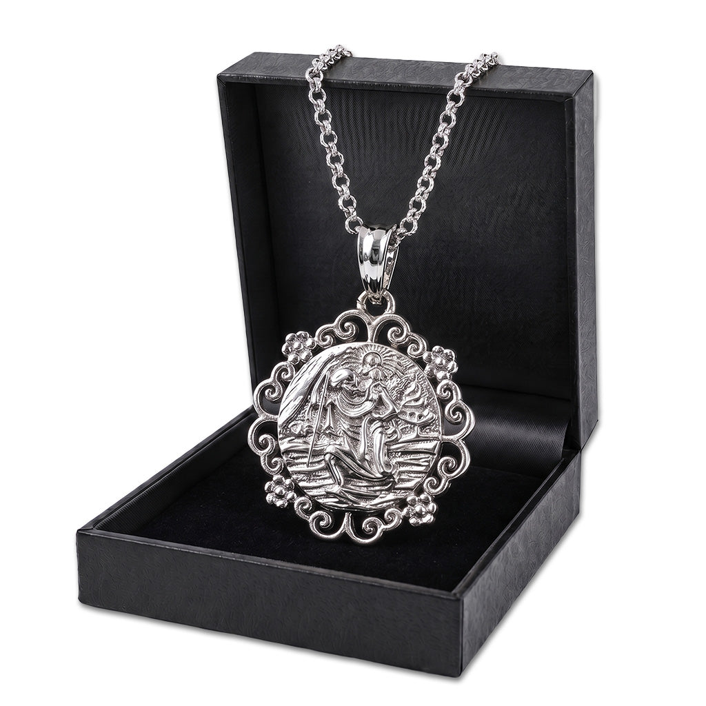 Waterproof Silver St Christopher Pendant