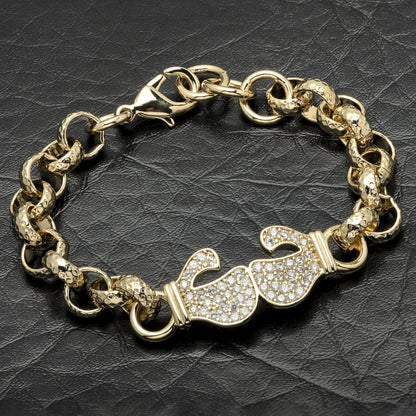 Luxury Gold Kids Boxing Glove Belcher Bracelet With Crystals