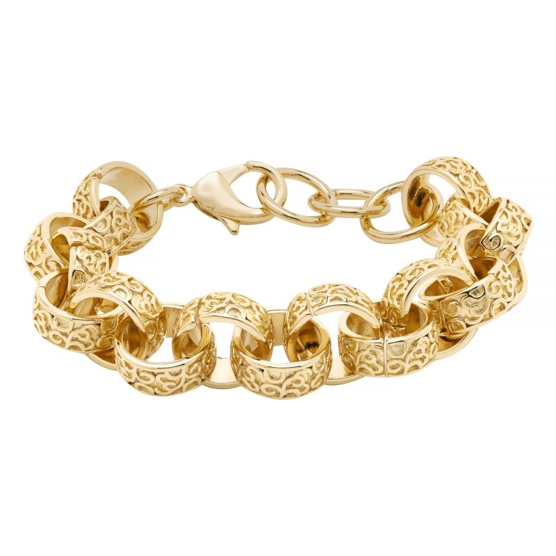 15mm Gold XXL Ornate Belcher Bracelet