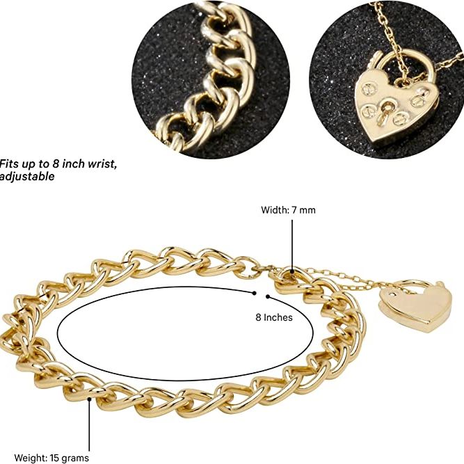 Luxury Gold Heart Lock Bracelet