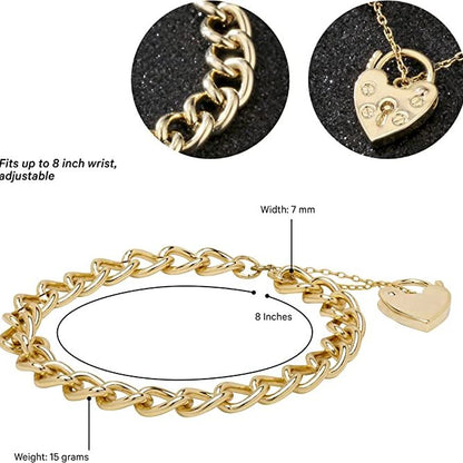 Luxury Gold Heart Lock Bracelet