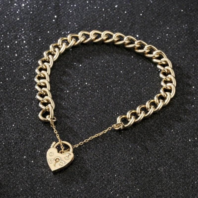 Luxury Gold Heart Lock Bracelet