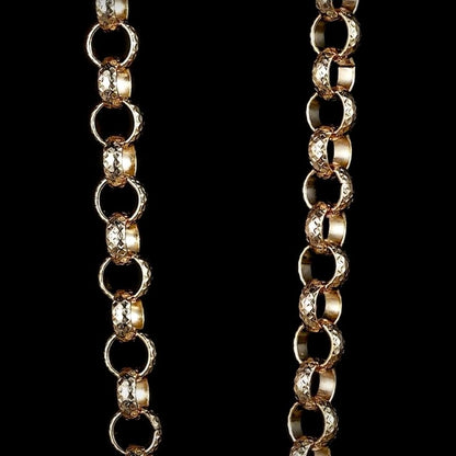 Detailed View of Gold Belcher Chain, 8mm Width, Available in 16-30 Inch Lengths