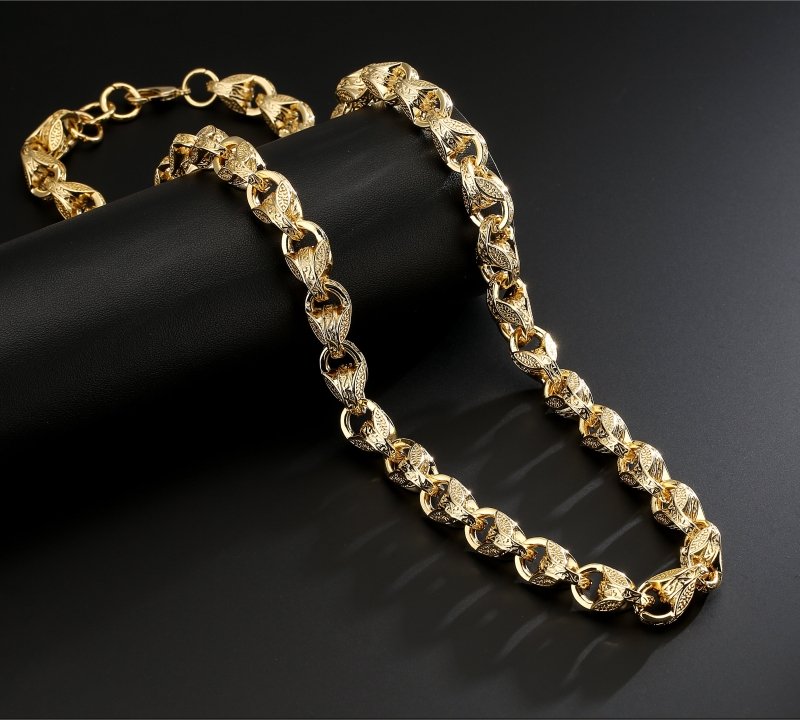 12mm Gold Filled Tulip Chain, 26 Inches Long with Free Leather Box