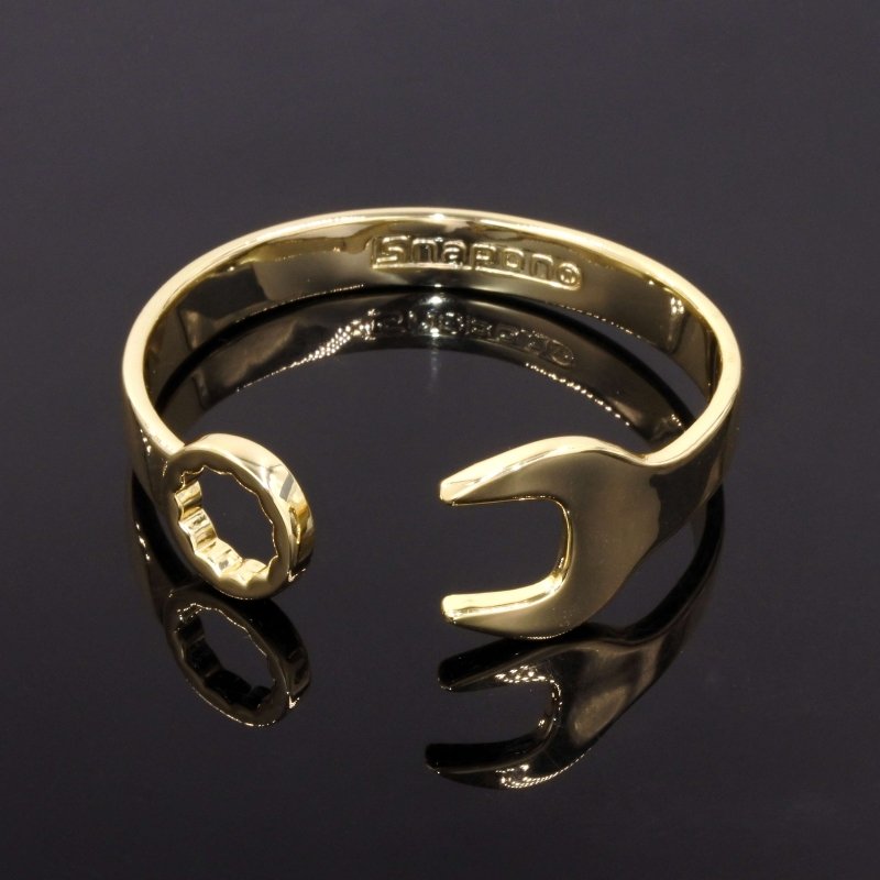 New Large Gold Spanner Wrench Bangle Bracelet