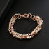 Rose Gold 3D Stars and Bars Bracelet with Lobster Claw Clasp