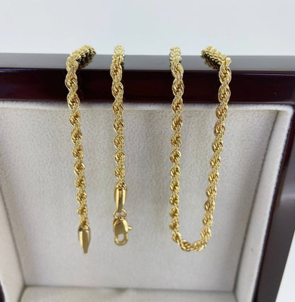 Gold Filled Small Rope Chain, 3mm Wide, Classic Design