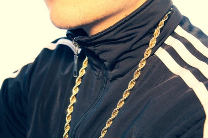 Classic Gold Rope Chain, 8mm Wide, 24 and 30 Inches Long