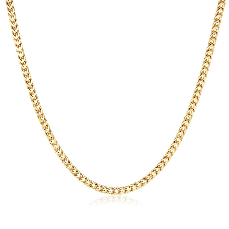 Small Gold Franco Chain, 4mm Wide, 22 Inch Necklace