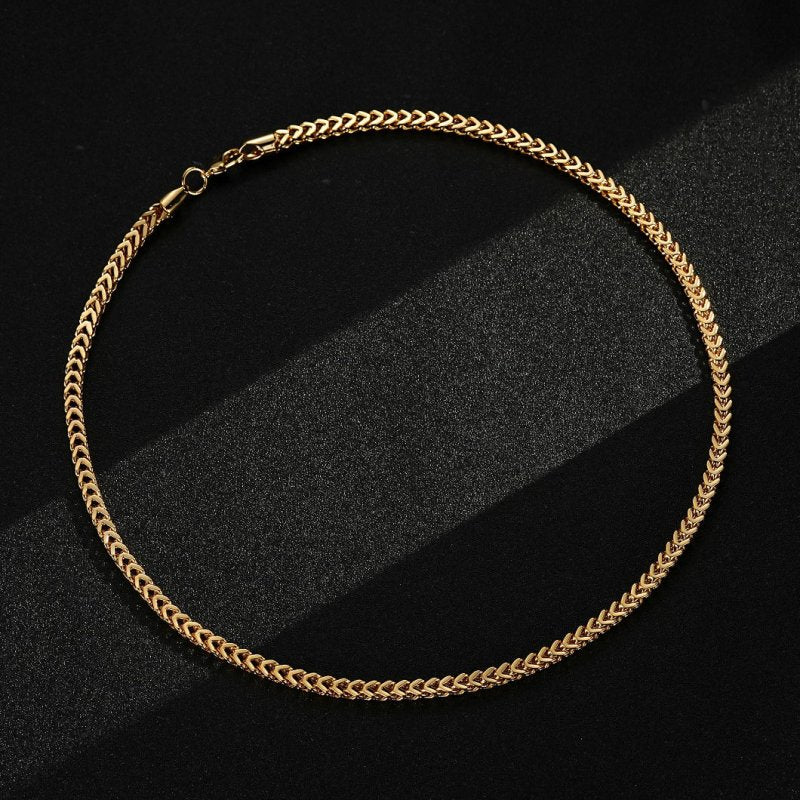 Gold Filled 4mm Franco Chain, 22 Inch Small Gold Chain