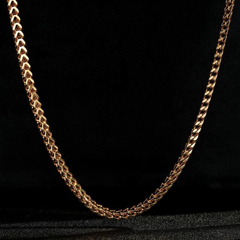 Gold Bonded Franco Chain, 4mm Width, 22 Inch Length