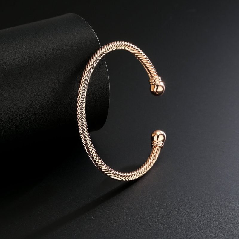 Rose Gold Torque Adjustable Bangle / Bracelet