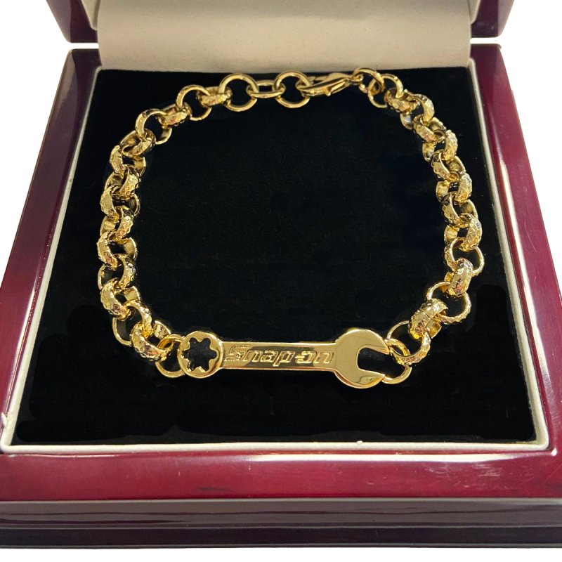 Gold 8mm Spanner Belcher Bracelet for Kids