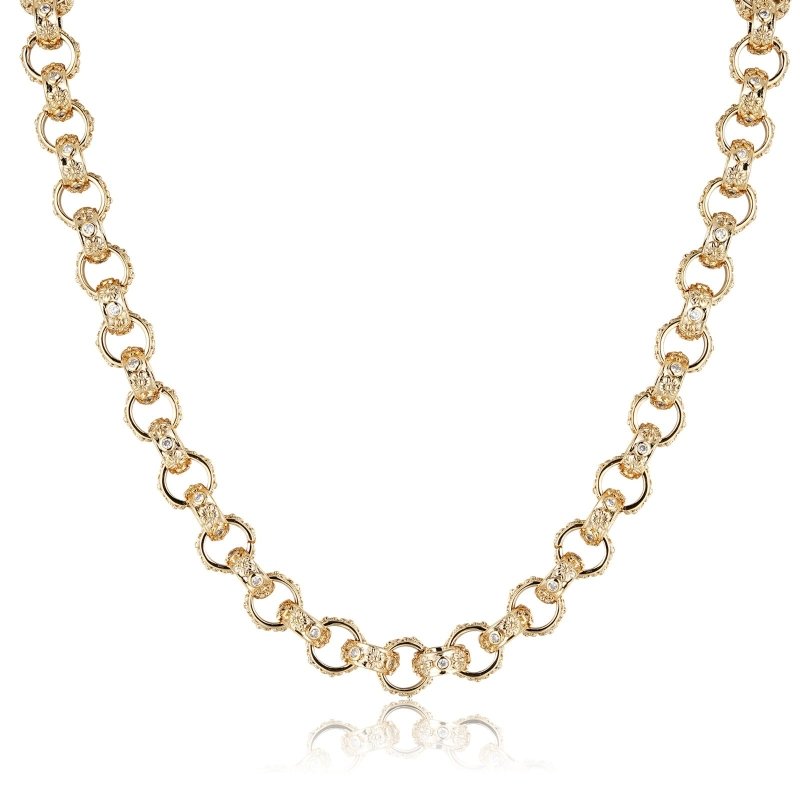 Detailed View of 12mm Gold Filled Belcher Chain with Pattern