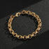 Gold Belcher bracelet with crystal flower pattern, 12mm wide, 9 inches, 52 grams.