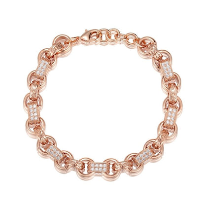 8-inch rose gold gypsy Belcher bracelet, 10mm wide, 52 grams, for 8-inch wrists.