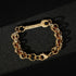 Gold spanner Belcher bracelet, 12mm wide, 7.5/8 inches, 45 grams, gold-filled.