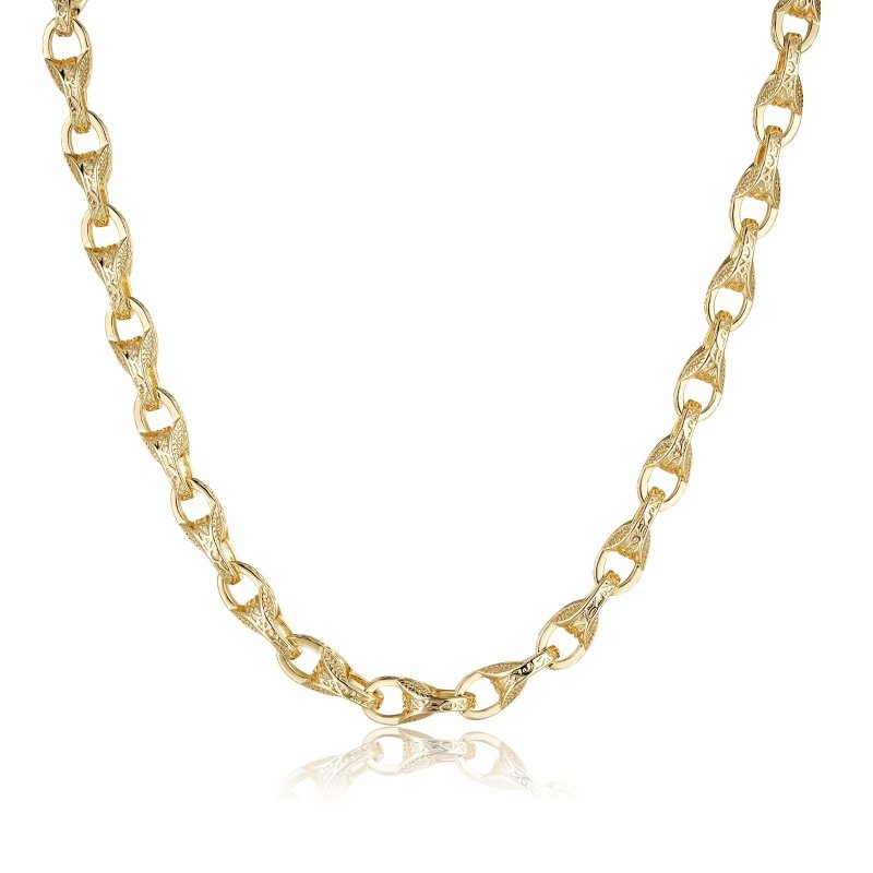 Luxury Gold Filled Tulip Chain, 9mm Width, 24 Inches Long