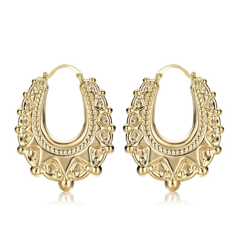 Premium Gold 48mm Oval Gypsy Creole Lightweight Earrings