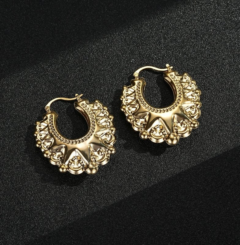 Premium Gold 45mm Round Gypsy Creole Lightweight Earrings