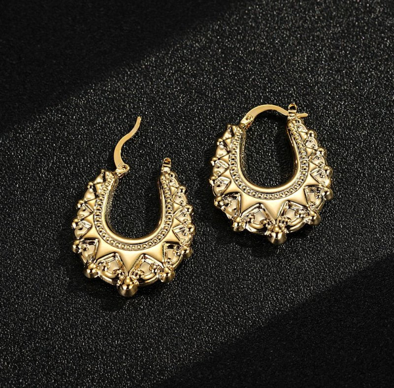 Premium Gold 30mm Oval Gypsy Creole Lightweight Earrings