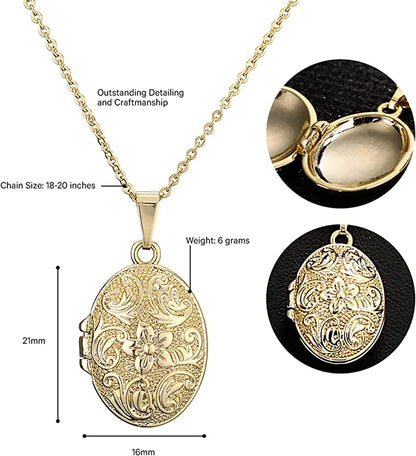 Side view of 18 or 20-inch Belcher chain with oval locket